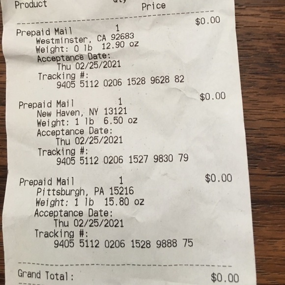 Tracking information - Picture 3 of 3